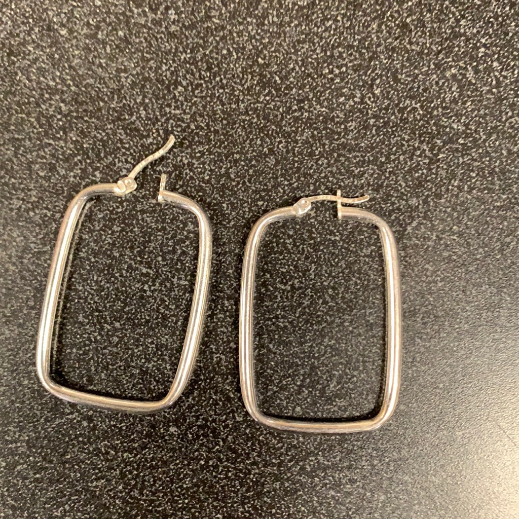 Sterling Silver Rectangular Hoops